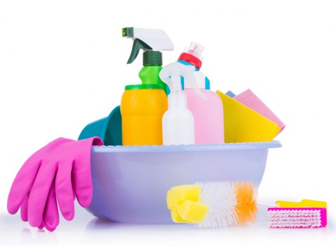 Trained cleaner using safe procedures during carpet cleaning
